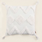 Наволочка декоративная с кисточками SL Home, 45×45 см, хлопок 100 %, белая - Фото 2
