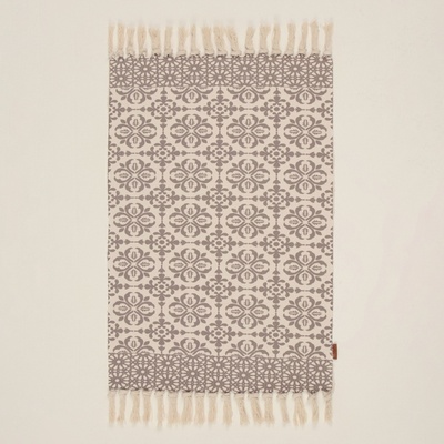 Коврик SL Home Cotton, 60×90 см, серый, молочный, хлопок 50%
