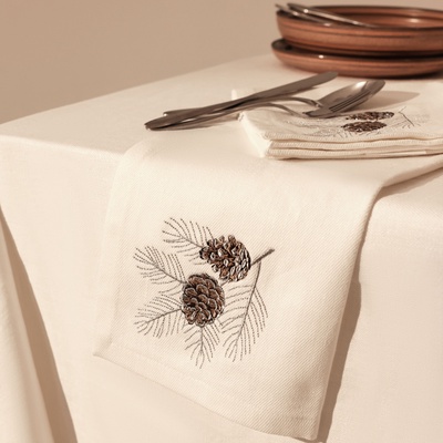 Набор салфеток с вышивкой SL HOME «Новый год», 40×40 см - 2 шт., лен 100%