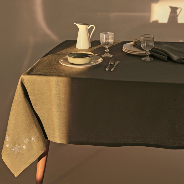 

Скатерть с вышивкой SL HOME New Year 140х300см, лен 100%, 265 гр/м2
