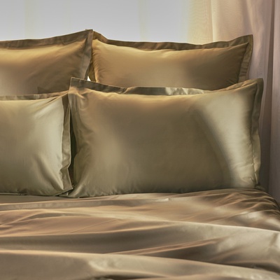Простыня на резинке 2-спальная SL Home «Олива», 160×200+30 см, оливковая, сатин