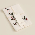 Салфетка с вышивкой SL HOME New Year 30х40см-1 шт, лен 100%, 185 гр/м2 - фото 25449583