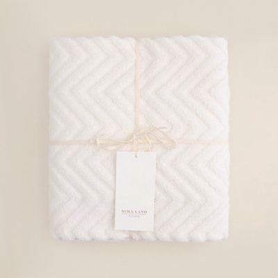 Полотенце махровое SL HOME: Geometry "Блан де Блан" 67х140 см, 83% хлопок, 17% лён, 500 г/м2 1024309