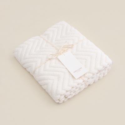 Полотенце махровое SL HOME: Geometry "Блан де Блан" 67х140 см, 83% хлопок, 17% лён, 500 г/м2 1024309