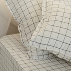 Простыня евро SL Home Cotton, 245×260 см, белая/серая, жатый хлопок - фото 28150796