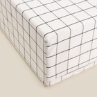 Простыня на резинке SL Home Cotton 180*200+30 см, цв.белый/серый, 100% жатый хлопок 10245391 - фото 13091727