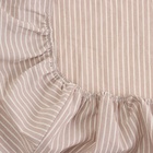 Простыня на резинке SL Home Cotton 140*200+30 см, цв.бежевый/белый, 100% жатый хлопок - фото 28150844