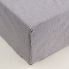 Простыня на резинке SL Home "Деним" 160*200+30 см, цв.серый, 100% жатый хлопок - Фото 6
