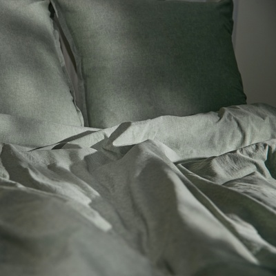 Пододеяльник 1.5-спальный «SL Home. Деним», 150×220 см, оливковый, жатый хлопок