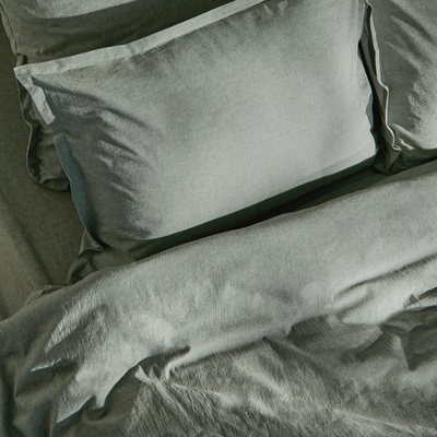 Пододеяльник 1.5-спальный «SL Home. Деним», 150×220 см, оливковый, жатый хлопок