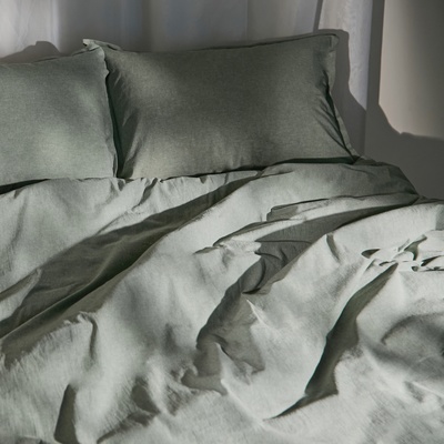 Пододеяльник 1.5-спальный «SL Home. Деним», 150×220 см, оливковый, жатый хлопок