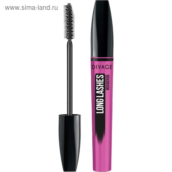 Тушь для ресниц Divage 90x60x90 Longlashes № 7501 удлиняющая, черная, 10 мл - Фото 1