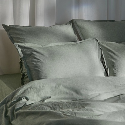 Простыня евро SL Home «Деним», 245×280 см, оливковая, жатый хлопок