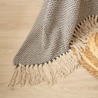 Плед SL Home Wave 125*150 см, цв.графит, 100% хлопок - фото 25449695