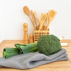 Полотенце кухонное SL HOME Linen, серое, однотонное, 38×65 см - Фото 2