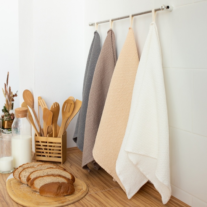 Полотенце SL HOME Linen, белое, 38×65 см, лён 29%, хлопок 71%, плотность 215 г/м² - Фото 1