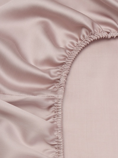 Простыня на резинке 2-спальная SL Home Tencel, 160×200+30 см, тенсель, пудровая