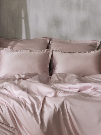 Простыня на резинке SL Home Tencel 200*200+30 см , цв. пудра