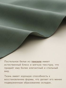 Пододеяльник 2-спальный SL Home Tencel, 180×220 см, оливковый, тенсель