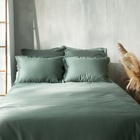 Простыня на резинке 1.5-спальная SL Home Tencel, 160×200+30 см, оливковая, тенсель - Фото 1