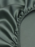 Простыня на резинке 2-спальная SL Home Tencel, 180×200+30 см, оливковая, тенсель - Фото 8