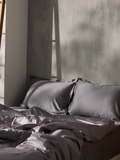 Простыня на резинке SL Home Tencel 200*200+30 см , цв. серый