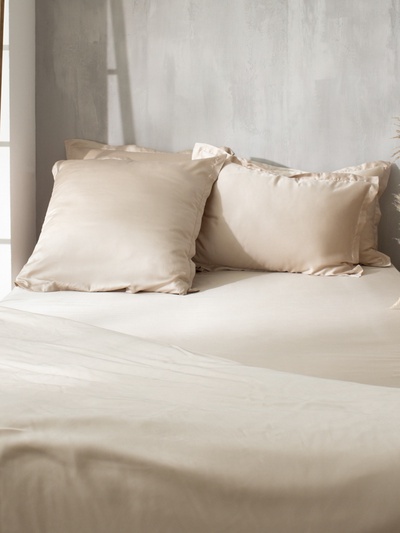 Простыня евро SL Home Tencel, 235×260 см, бежевая, тенсель