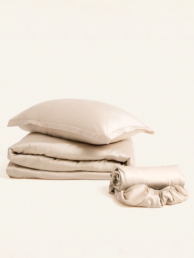 Простыня евро SL Home Tencel, 235×260 см, бежевая, тенсель