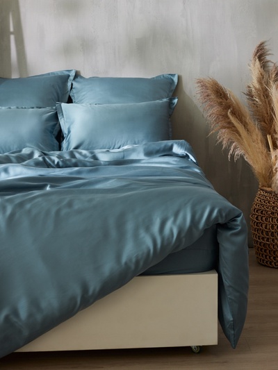Пододеяльник евро SL Home Tencel, 200×220 см, тенсель, серо-голубой
