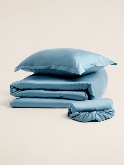 Пододеяльник евро SL Home Tencel, 200×220 см, тенсель, серо-голубой