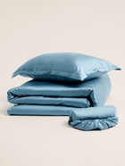 Простыня 1.5 спальная SL Home Tencel, 160×235 см, серо-голубая, тенсель - Фото 8