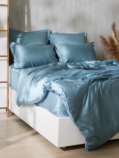 Простыня евро SL Home Tencel, 235×260 см, тенсель, серо-голубая