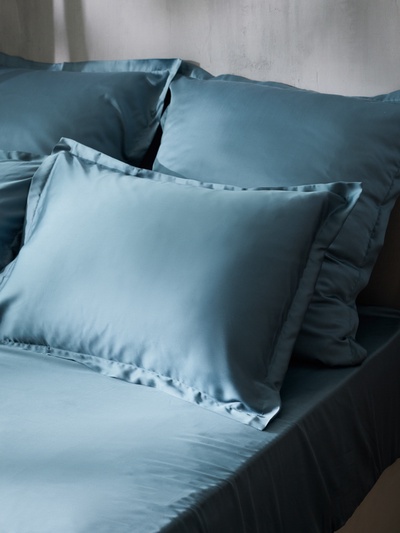 Простыня евро SL Home Tencel, 235×260 см, тенсель, серо-голубая