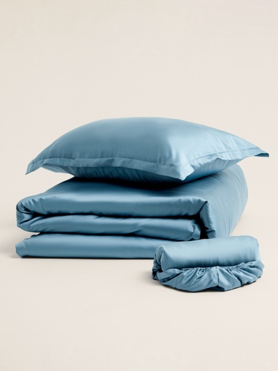 Простыня евро SL Home Tencel, 235×260 см, тенсель, серо-голубая