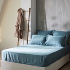 Простыня на резинке 1.5-спальная SL Home Tencel, 160×200+30 см, серо-голубая, тенсель - Фото 1