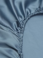 Простыня на резинке 2-спальная SL Home Tencel, 180×200+30 см, серо-голубая, тенсель - Фото 10