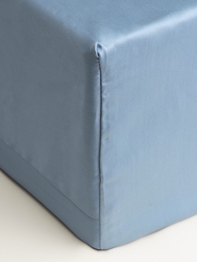 Простыня на резинке евро SL Home Tencel, 200×200+30 см, тенсель, серо-голубая