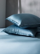 Простыня на резинке евро SL Home Tencel, 200×200+30 см, серо-голубая, тенсель - Фото 7