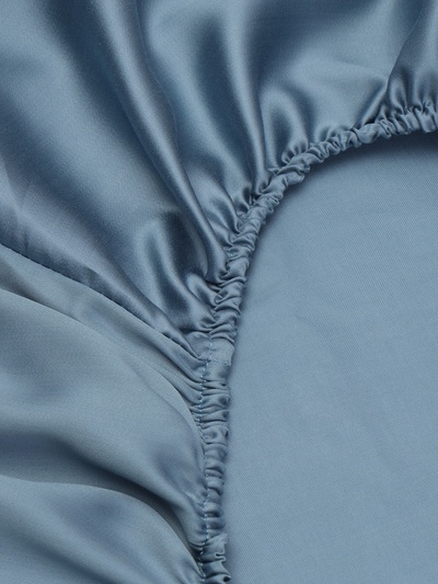 Простыня на резинке евро SL Home Tencel, 200×200+30 см, тенсель, серо-голубая