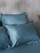 Наволочка SL Home Tencel, 50×70+3 см, серо-голубая, тенсель, эвкалиптовое волокно 100% - Фото 4