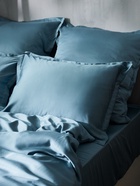 Наволочка SL Home Tencel, 50×70+3 см, серо-голубая, тенсель, эвкалиптовое волокно 100% - Фото 5