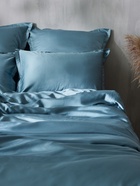 Наволочка SL Home Tencel, 50×70+3 см, серо-голубая, тенсель, эвкалиптовое волокно 100% - Фото 8