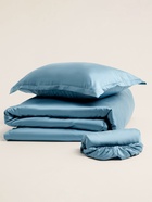 Наволочка SL Home Tencel, 50×70+3 см, серо-голубая, тенсель, эвкалиптовое волокно 100% - Фото 9