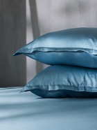 Наволочка SL Home Tencel, 70×70+3 см, серо-голубая, тенсель, эвкалиптовое волокно 100% - Фото 6