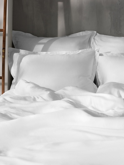 Пододеяльник 2-спальный SL Home Tencel, 180×220 см, тенсель, белый