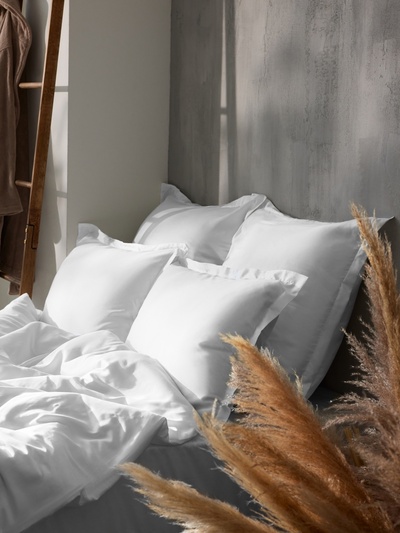 Пододеяльник 2-спальный SL Home Tencel, 180×220 см, тенсель, белый