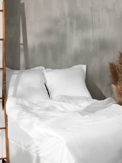 Пододеяльник 2-спальный SL Home Tencel, 180×220 см, тенсель, белый