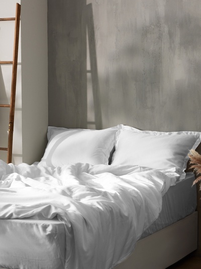 Пододеяльник 2-спальный SL Home Tencel, 180×220 см, тенсель, белый