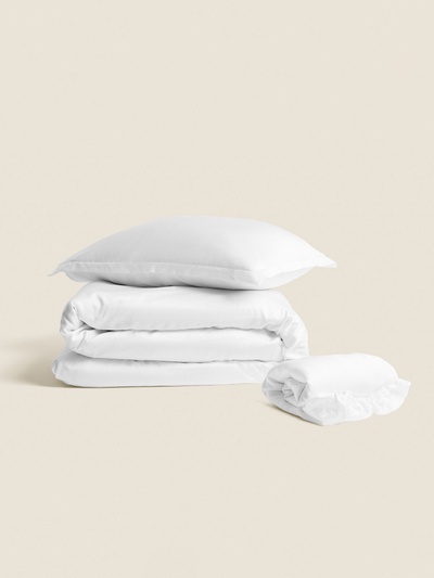 Пододеяльник 2-спальный SL Home Tencel, 180×220 см, тенсель, белый