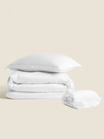 Простыня евро SL Home Tencel, 235×260 см, тенсель, белая